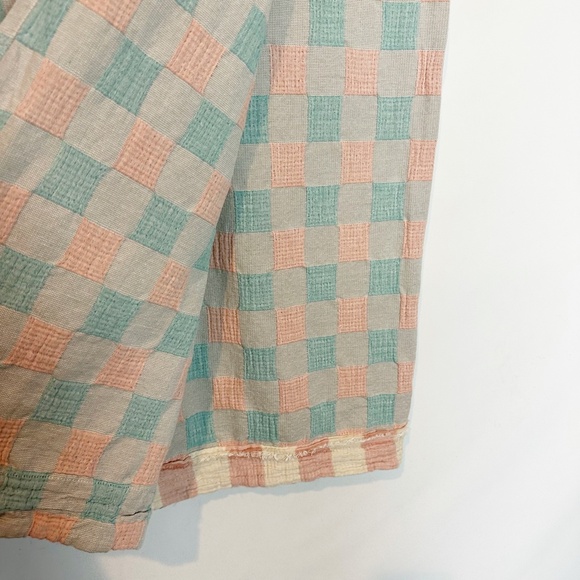 Piubelle Woven Reversible Checked Cotton Throw Blanket - Picture 4 of 8